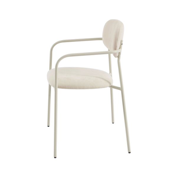 Lot de 2 chaises PANTONE tissu et pieds métal beige sable