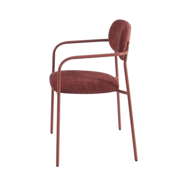 Lot de 2 chaises PANTONE tissu et pieds métal terracotta