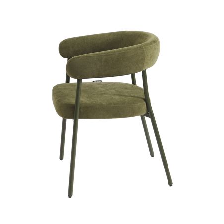 Lot de 2 chaises PANTONE tissu et pieds métal vert olive