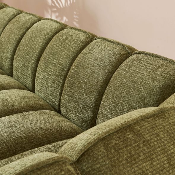 Canapé MATILDA 3 places tissu chenille vert