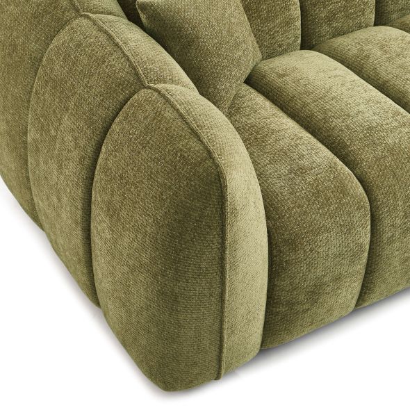 Canapé MATILDA 3 places tissu chenille vert