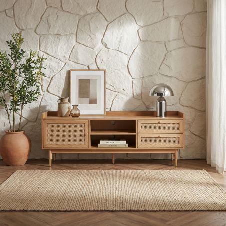 Meuble tv LEON cannage véritable