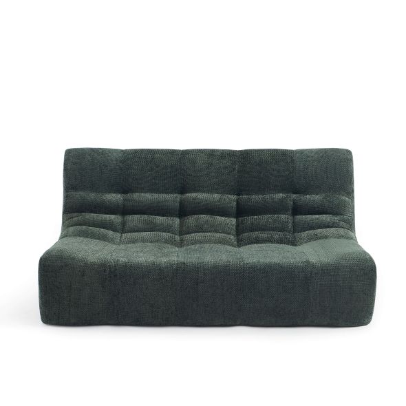 Banquette JANIS modulable 2 places tissu chenille vert