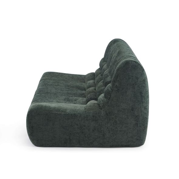 Banquette JANIS modulable 2 places tissu chenille vert