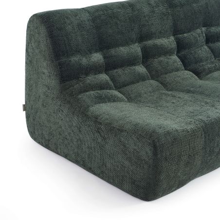 Banquette JANIS modulable 2 places tissu chenille vert