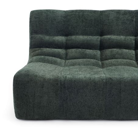 Banquette JANIS modulable 2 places tissu chenille vert