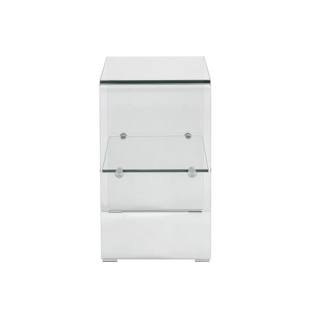 Lot de 2 tables de chevet GINZA verre trempé transparent