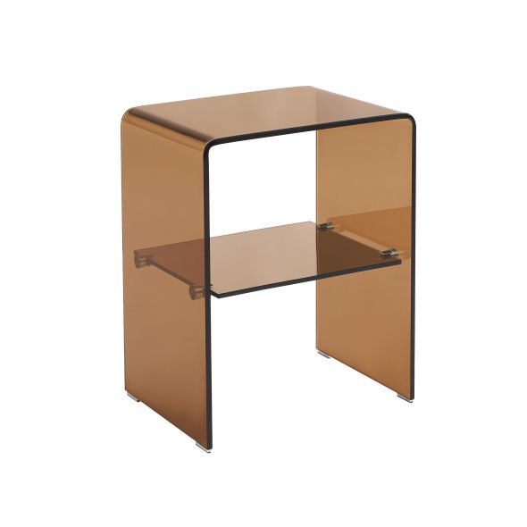 Lot de 2 tables de chevet GINZA verre trempé ambré