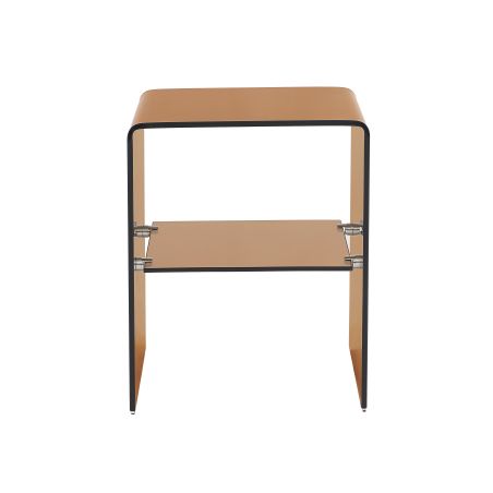 Lot de 2 tables de chevet GINZA verre trempé ambré