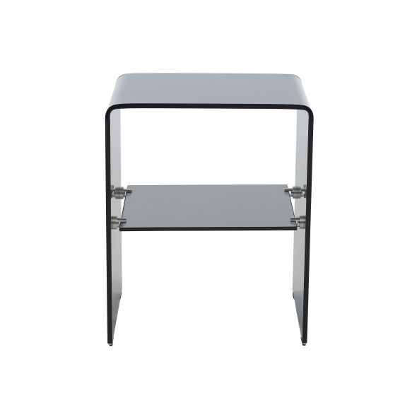 Lot de 2 tables de chevet GINZA verre trempé noir
