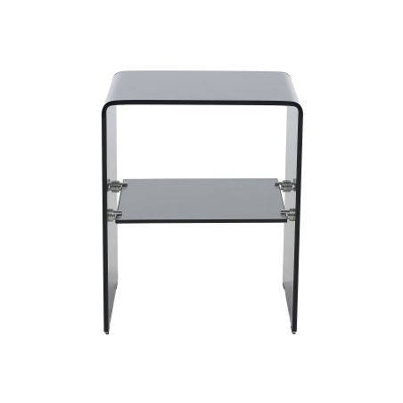 Lot de 2 tables de chevet GINZA verre trempé noir