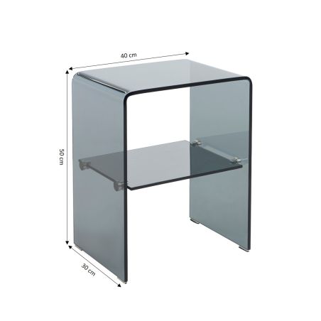 Lot de 2 tables de chevet GINZA verre trempé noir