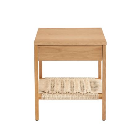 Lot de 2 tables de chevet GINKO placage chêne et corde