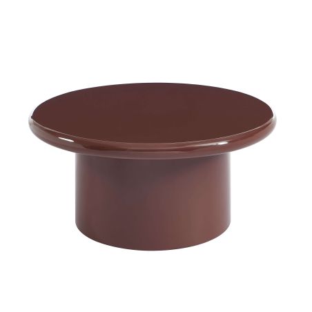 Table basse ronde MOXY finition laquée brillante bordeaux 80cm