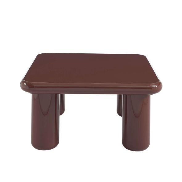 Table basse MOXY finition laquée brillante bordeaux 80cm