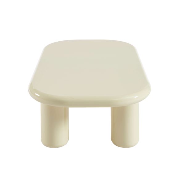 Table basse MOXY finition laquée brillante blanche 120cm