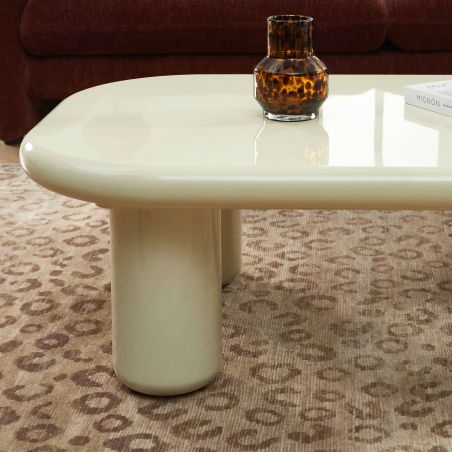 Table basse MOXY finition laquée brillante blanche 120cm