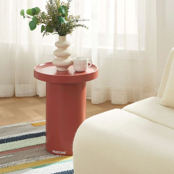 Table d'appoint PANTONE finition laquée mate terracotta 40cm