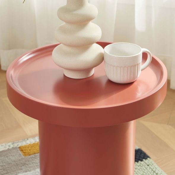 Table d'appoint PANTONE finition laquée mate terracotta 40cm
