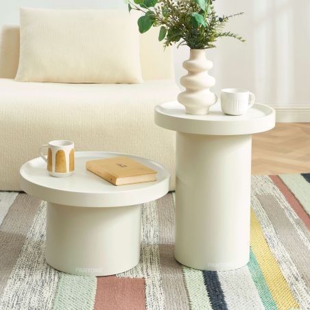 Table d'appoint PANTONE finition laquée mate beige sable 50cm