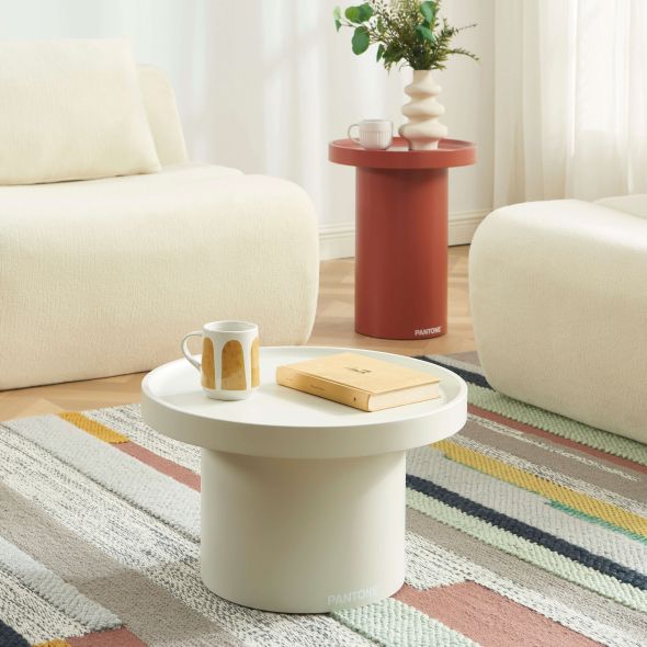 Table d'appoint PANTONE finition laquée mate beige sable 50cm