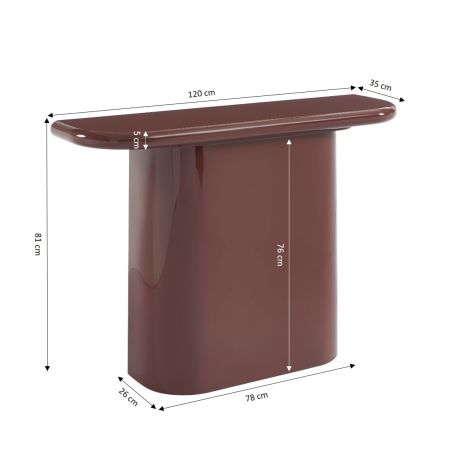 Console MOXY finition laquée brillante bordeaux 120cm