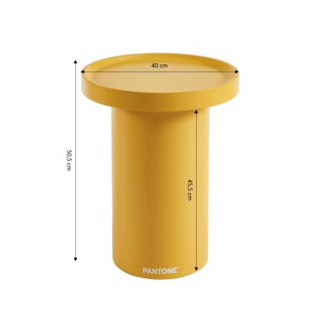 Table d'appoint PANTONE finition laquée mate jaune moutarde 40cm