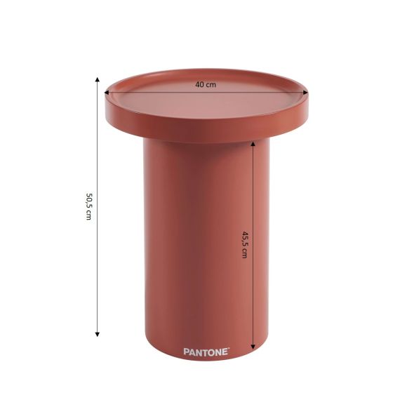 Table d'appoint PANTONE finition laquée mate terracotta 40cm