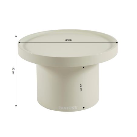 Table d'appoint PANTONE finition laquée mate beige sable 50cm