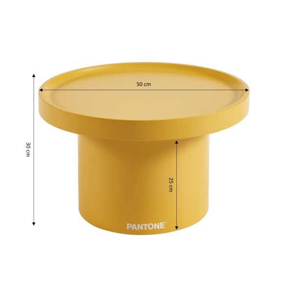 Table d'appoint PANTONE finition laquée mate jaune moutarde 50cm