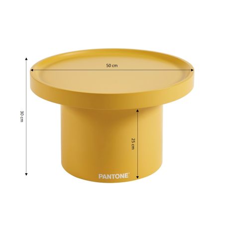 Table d'appoint PANTONE finition laquée mate jaune moutarde 50cm