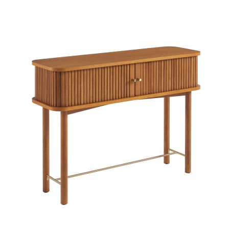 Console ERNEST frêne foncé portes tambour 110cm