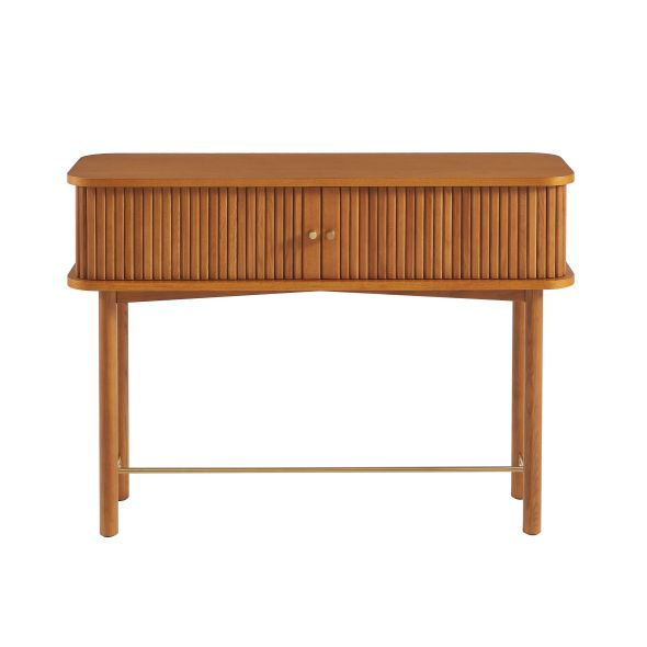 Console ERNEST frêne foncé portes tambour 110cm