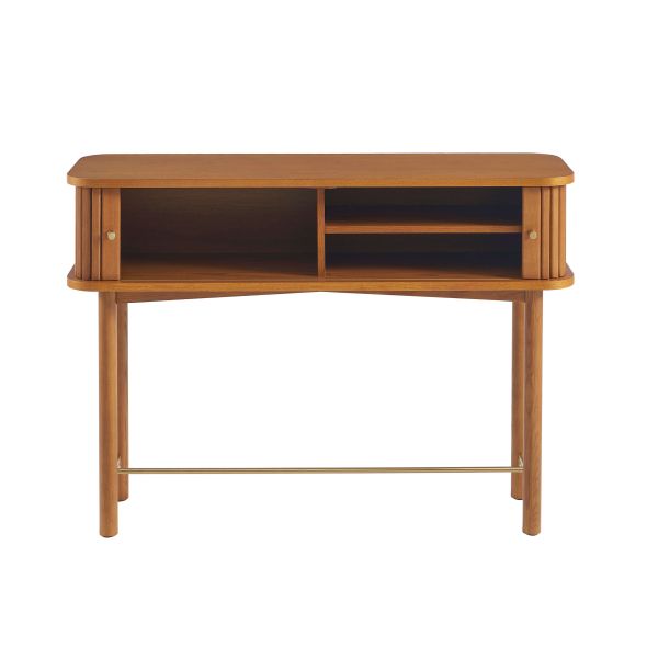 Console ERNEST frêne foncé portes tambour 110cm