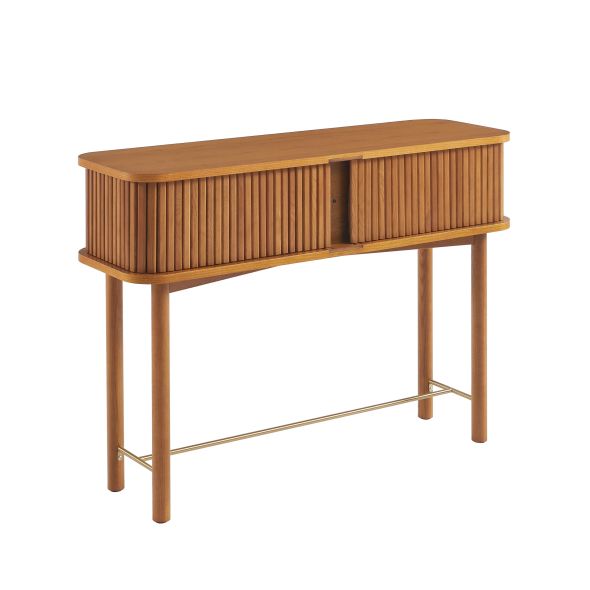 Console ERNEST frêne foncé portes tambour 110cm
