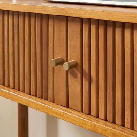 Console ERNEST frêne foncé portes tambour 110cm