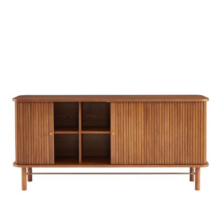 Buffet ERNEST frêne foncé 2 portes tambour 160cm
