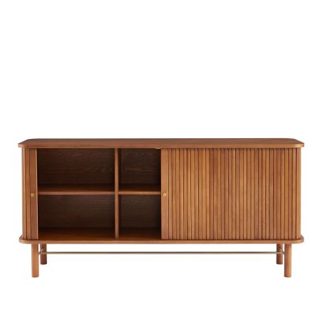 Buffet ERNEST frêne foncé 2 portes tambour 160cm
