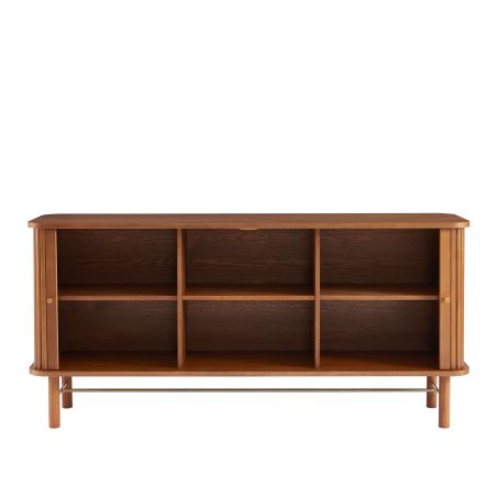 Buffet ERNEST frêne foncé 2 portes tambour 160cm