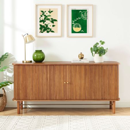 Buffet ERNEST frêne foncé 2 portes tambour 160cm