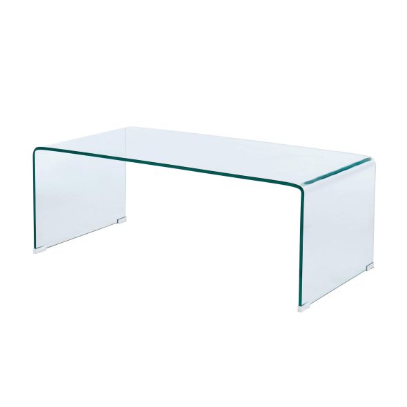 Table basse GINZAverre trempé transparent 120cm