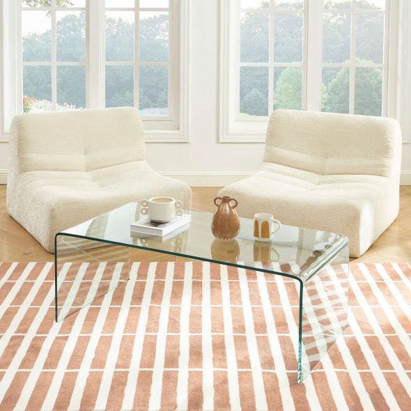 Table basse GINZAverre trempé transparent 120cm