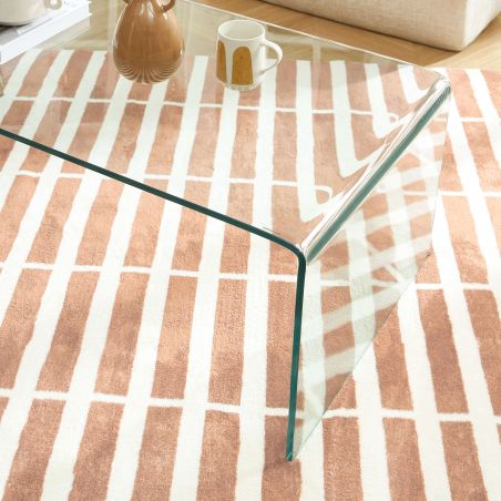 Table basse GINZAverre trempé transparent 120cm