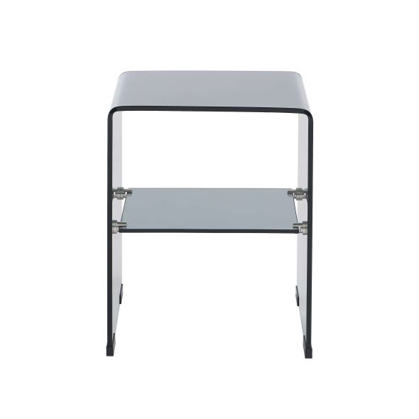 Lot de 2 tables de chevet GINZA verre trempé noir