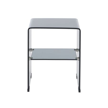 Lot de 2 tables de chevet GINZA verre trempé noir