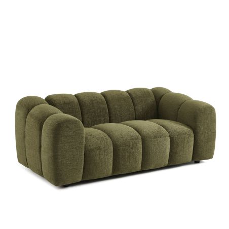 Canapé SUNNY 2 places tissu tweed vert