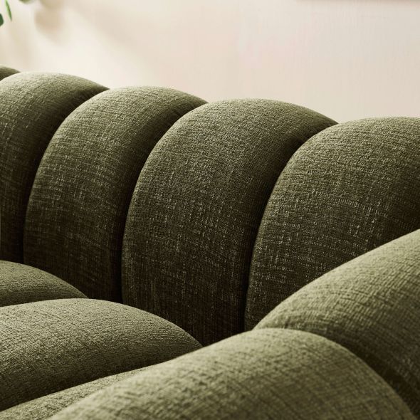 Canapé SUNNY 2 places tissu tweed vert