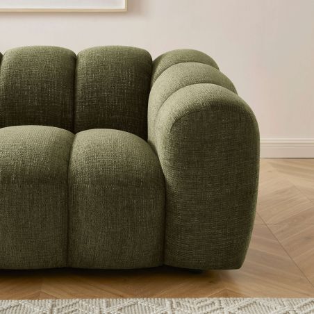 Canapé SUNNY 2 places tissu tweed vert