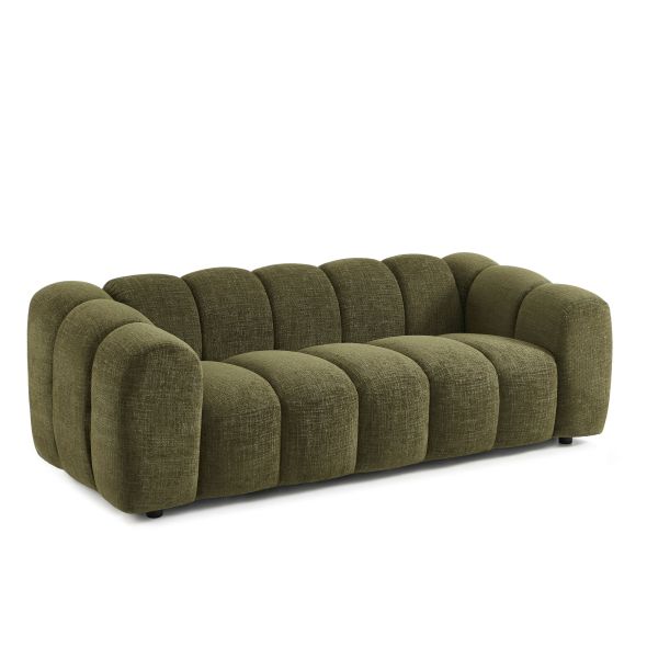 Canapé SUNNY 3 places tissu tweed vert