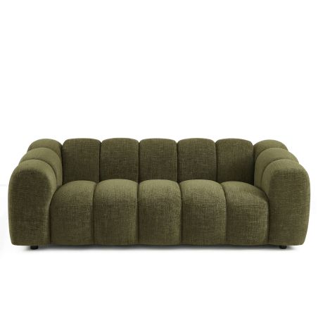 Canapé SUNNY 3 places tissu tweed vert